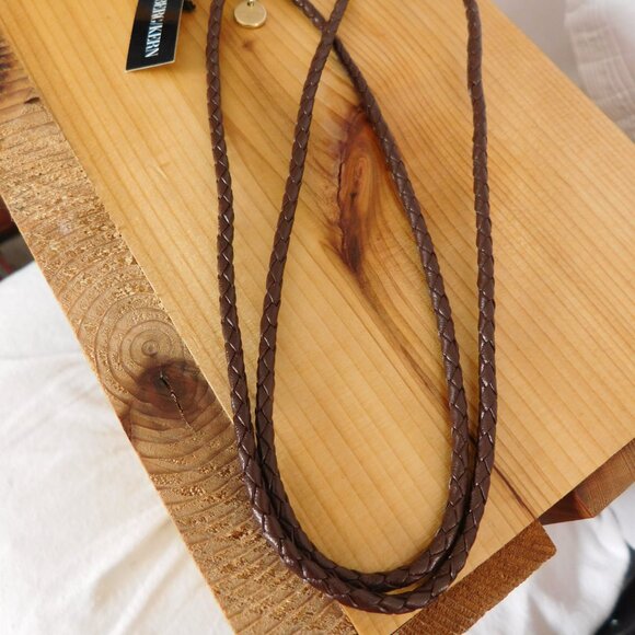 Ladies Dyrberg/Kern Chocolate Brown Leather Necklace - Picture 4 of 4